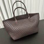Nauja Rankinė Per Petį Odinė Pintinė Moteri&scaron;ka Rankinė Tote Bag Didelės Talpos Laisvalaikio Daržovių Krep&scaron;ys Pintinė Rankinė 46x17x23cm kava