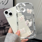 Mobiliųjų telefonų dėklai iPhone 11 13 XR 15 Pro Max 12 14 Pro Max dėklas iPhone 16 7 Plus 8 Plus XS Max Animacinis ra&scaron;tas Apsauga nuo kritimo Atspari smūgiams iPhone 6&6s balta