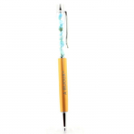 Pierres et Min&eacute;raux. Stylo min&eacute;raux Larimar de R&eacute;publique Dominicaine. Couleur Jaune dor&eacute;.