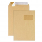 300 pochettes papier kraft avec fen&ecirc;tre - 22,9 x 32,4 cm