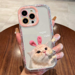 Mobiliųjų telefonų dėklai iPhone 11 13 XR 15 Pro Max 12 14 Pro Max dėklas iPhone 16 7 Plus 8 Plus XS Max Animacinis ra&scaron;tas Apsauga nuo kritimo Atspari smūgiams iPhone 6&6s balta