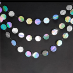 8 vnt. Fonas Kabantis Vaivoryk&scaron;tinis Sidabrinis Blizgučių Apskritimo Ta&scaron;kų Popierinė Girlianda Streameris Vakarėlio Dekoracija Baneris Gimtadieniui Vestuvėms Kūdikių Sutiktuvių Sužadėtuvėms 8pcs, 4m/pcs vaivoryk&scaron;tė