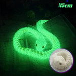 30/45 cm 3D spausdinta gyvatės dekoracija 3D spausdinti gyvūnai stalo aksesuarai kambario dekoras biuro stalas juokingas gyvatės metų ornamentas Luminous Green-45cm