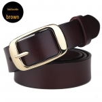 Moteri&scaron;kas natūralios odos korėjieti&scaron;ko stiliaus diržas su sagtimi &ndash; madingas jaučio odos aksesuaras 100 cm