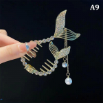 Eleganti&scaron;ki plaukų žnyplės formos galvos, arklio uodegos sagties, arklio uodegos sagties, perlų, cirkonio perlų kutais, ryklio segtukas, plaukų juosta, plaukų segtukas, galvos apdangalai A9