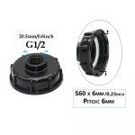 IBC konteinerio adapteris S60 x 1/2 3/4' 1 1.5 2 63/75/80/100mm sriegio jungtis Tonos statinės jungtis 1000 litrų IBC konteinerio jungtis