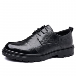 Prekinis ženklas Vyri&scaron;ki oficialūs batai Madingi natūralios odos Vyri&scaron;ki verslo plok&scaron;čiapadžiai batai Juodi pralaidūs orui Vyri&scaron;ki oficialūs biuro darbo batai 44 juoda