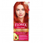 Florex Super ilgalaikiai plaukų dažai kremas - Suteikia jūsų plaukams gilų maitinimą, Padaro jūsų plaukus &scaron;velnius ir &scaron;ilko blizgesio. Mango 8.3