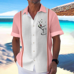 Vyri&scaron;ki havajieti&scaron;ki mar&scaron;kiniai, vyri&scaron;ki boulingo mar&scaron;kinėliai trumpomis rankovėmis vasaros paplūdimio mar&scaron;kinėliai XL