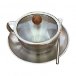 Nerūdijančio plieno kavos puodelis ir lėk&scaron;telė 300 ml Dvisienis kavos puodelis su rankenomis ir dangteliu Amerikieti&scaron;kas latte puodelis Popietinės arbatos puodelis