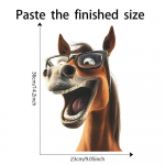 Fun-f286 Juokingas arklio galvutės stiklinis langas namų kra&scaron;tovaizdžio dekoravimas dekoratyvinis lango lipdukas UV 25*38cm/fun-f286 UV