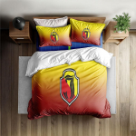 Jagiellonia Białystok Antklodės užvalkalų komplektas be paklodės Karali&scaron;kojo, Karalienės, Dvigulės, Pilnos, Dviejų vieno dydžio lovos patalynės komplektas 135x200cm yellow