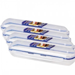 Lock&Lock Gimbap Pietų dėžutės 4 vnt. rinkinys &ndash; Plonos ir nepralaidžios talpos kimbapui, užkandžiams, vaisiams (Ne&scaron;iojamas, Maistui saugus)