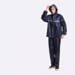 Moteri&scaron;ki Vyri&scaron;ki Lauko Vandeniui Atsparūs Lietaus Drabužiai su At&scaron;vaitine Juosta Gobtuvu Palto ir Kelnų Lietaus Kostiumas XL