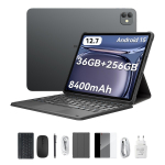 Blackview LINK 8 12,7 colio plan&scaron;etė Android 15 12 GB RAM 256 GB atminties, didelis ekranas Widevide L1, a&scaron;tuonių branduolių G100, 8400 mAh, 5G WiFi, 4G LTE, 18W 12GB+256GB pilka