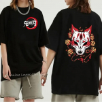 Japonijos anime &bdquo;Demon Slayer&ldquo; grafiniai mar&scaron;kinėliai vasariniai dideli vyri&scaron;ki mar&scaron;kinėliai, madingi, kasdieniai moteri&scaron;ki mar&scaron;kinėliai trumpomis rankovėmis 4XL