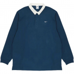 Nike logotipo ra&scaron;to sagomis ilgomis rankovėmis polo mar&scaron;kinėliai vyri&scaron;ki vir&scaron;utiniai drabužiai Mėlyni DQ5222-460 L