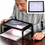 Didelis A4 puslapis laisvų rankų įranga 3X didinamasis stiklas su &scaron;viesos LED didintuvu,