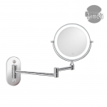 8 colių dvipusis LED makiažo veidrodis: Sieninis, Sulankstomas, Įtraukiamas, Ap&scaron;viestas, Didinantis, Įkraunamas Vonios praustuvo veidrodis. Flat + 3x Magnification