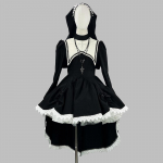 Anime Cosplay Kostiumas Tamsus Saldus ir &Scaron;aunus Siuvinėtas Kryžius Helovino Vienuolės Kostiumas COS Kostiumas S