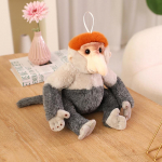 Simuliacija ilganosės beždžionės lėlė pliu&scaron;inis žaislas maža beždžionė orangutango lėlė vaikų raminanti lėlė 33cm（0.25kg）