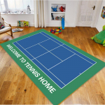 Teniso Sportas Teniso Aik&scaron;telės Ra&scaron;to Kilimas Daugiaspalvis Neslystantis Kilimas Svetainės Miegamojo Įėjimo Kilimas Patvarus Gražus Kilimas 80X120CM brown