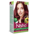 Nisha Dažai plaukams Bordo spalvos 60g + 60ml Nuolatinis pilkų plaukų padengimas Be amoniako Natūralaus chna ekstrakto