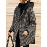 Moteri&scaron;kos striukės pavasariui rudeniui nauja korėjieti&scaron;ka mada sujungtas gobtuvas vir&scaron;utiniai drabužiai languotas moteri&scaron;kas paltas laisvi kasdieniai moteri&scaron;ki drabužiai XXL