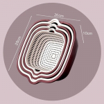 6 vnt./kompl. Virtuvės kriauklės daržovių džiovintuvas Vaisių krep&scaron;elis Vaisiams plauti Plastikinis dubuo Daržovėms plauti Dubuo Džiovinimo krep&scaron;elis Dubuo