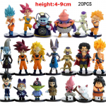 20 vnt. Bandai Dragon Ball Z rinkinys Super Son Goku Vegeta Broly Buu veiksmo figūrėlės Anime figūrėlės Ultra Instinct modelis Dovanos Žaislai