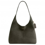 Coach Brooklyn 34 Auksinis Logotipas Suede Odinė Pečių Rankinė Didelė Moteri&scaron;ka Pečių Rankinė Alyvuogių Žalia CCU01-B4OL Basic Set (Bag+Dust Bag)