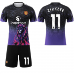 2025-26 Man Utd mėlynai-violetinis liūtas specialus leidimas #17 Garnacho #16 Yoro Futbolo mar&scaron;kinėliai 26 blue
