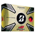BRIDGESTONE GOLF 2023 e12 CONTACT Golfo 1 tuzinas JAV Raudoni kamuoliukai, (12 kamuoliukų), 3 dalių, Importuotas,
