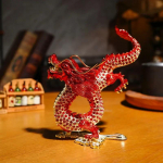 Metalinis Zodiako Drakono Ornamentas Namų Deimantinė Dekoracija Amatai Biuro Kūrybinė Dekoracija Ant Debesies Žengiantis Drakono Smulkmena Ornamentas raudona
