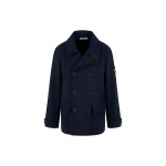 Stone Island Vienos spalvos Dvigubo atvarto trumpas paltas Vyri&scaron;ki paltai Tamsiai mėlyna 791543030-V0028 M