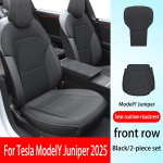 Skirta Tesla NAUJAM ModelY Juniper 2025 2026 Vėdinama odinė sėdynės užvalkalo pagalvėlė Kvėpuojanti patogi sėdynės interjero aksesuaras black 2pcs black