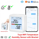 Naujausias i&scaron;manusis WIFI temperatūros ir drėgmės jutiklis, higrometras, termometras, valdomas per &bdquo;Smart Life&ldquo; programėlę, palaiko Alexa asistentą WiFi TH05 Backlight white