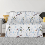 Sniego senis ir sniego &scaron;uo megztos antklodės Animacinis pasakų mink&scaron;tas pliu&scaron;inis pledas Lovatiesė Spausdinta mink&scaron;ta &scaron;ilta daugiafunkcinė antklodė 180x230cm gray