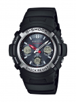 CASIO G-SHOCK AWG-M100-1A Saulės energija įkraunamas radijo bangomis valdomas laikrodis, Tough Solar Multi-Band 6, Kompakti&scaron;kas analoginis-skaitmeninis, Juodas, 20 ATM atsparus vandeniui rie&scaron;o laikrodis