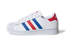 Adidas Originals SUPERSTAR Patogūs Neslystantys Žemi Vaikų Riedlenčių Batai Balti Mėlyni Raudoni FV3689 28