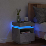 Vidaxl LED ap&scaron;viesta naktinė spintelė, betono pilkumo, 40x39x48,5 cm