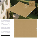 5M x 4M/3M/2M Vandeniui atspari saulės gaudyklė su kilpomis Stačiakampis Sodo Terasos Pavėsinės Dangalas Lauko Stovyklavimo Palapinės Prieglaudai (Sand,2Mx2M) smėlinė