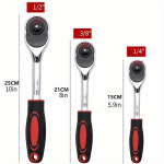 1/4 , 3/8 ir 1/2 Greitas terk&scaron;linis raktas Greitai nuleidžiamas terk&scaron;linis raktas Chromo vanadžio plienas Taupantis jėgas įrankis (Red,5.9-Inch) raudona