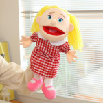Juokinga lėlė-marionetė 38 cm &Scaron;eimos serija Rankinė lėlė Vaidmenų žaidimas Lovos laiko pasakojimo rekvizitas &Scaron;eimos žaidimų žaislai Lėlė Edukacinis žaislas 38cm