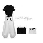 Anime Fushiguro Toji Cosplay Jujutsu Kaisen Kostiumas Suaugusiems Unisex Trumpomis Rankovėmis Vir&scaron;us Kelnės Kostiumas Helovino Vienodas &Scaron;ventė XL white