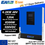 EASUN POWER MPPT hibridinis saulės keitiklis 6.2KW 48V 4KW 24V 2KW 12V autonominis grynos sinusinės bangos 220V 230V 120A 80A įkroviklis su Wifi