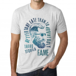 Vyri&scaron;ki vintažiniai mar&scaron;kinėliai su grafika, mar&scaron;kinėliai Tacos, Tequila and Fame, vintažinės baltos spalvos XS baltos spalvos nuo blyksnio