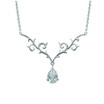 Les Tr&eacute;sors De Lily [C4572] - Collier Argent 'Anastacia' Blanc argent&eacute; (rhodi&eacute;) - 50x15 mm
