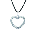 Les Tr&eacute;sors De Lily [J0077] - Collier Argent 'Love' blanc argent&eacute; - 13x13 mm
