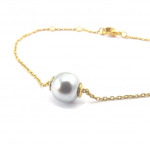 Les Tr&eacute;sors De Lily [K1064] - Bracelet Plaqu&eacute; Or 'Perla' gris pilka